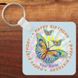Chaveiros de Aniversário da Borboleta Azul