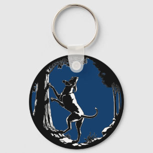 Chaveiros De Arte De Cão Chaveiro Caçando Cães