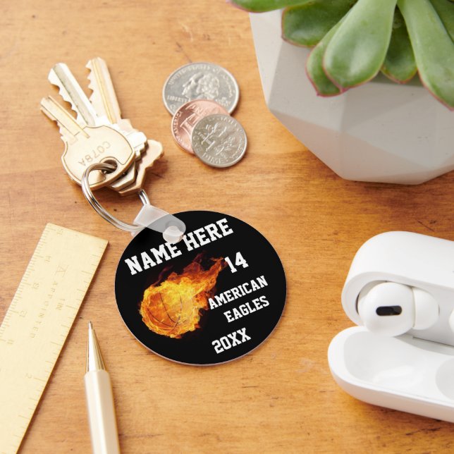 Chaveiros de basquete com nome de jogador (Mesa)