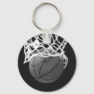 Chaveiros de basquete preto e branco