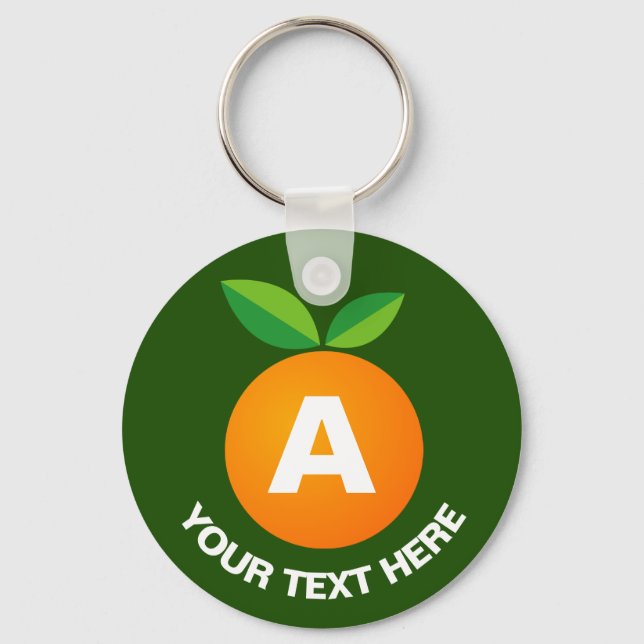 Chaveiros de botões de monograma personalizado de  (Frente)