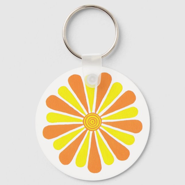 Chaveiros de girassol de cor laranja e amarelo (Frente)
