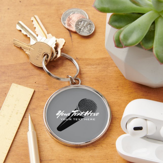 Chaveiros de microfone de áudio personalizado com  (Mesa)