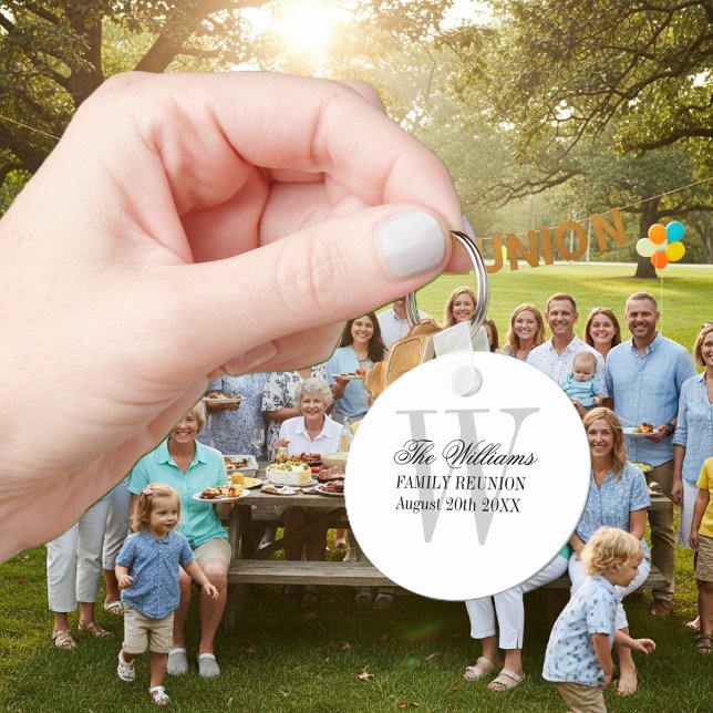 Chaveiros de reagrupamento familiar com monograma  (family reunion keychain)