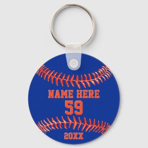 Chaveiros de Softball Personalizados Azul e Laranj