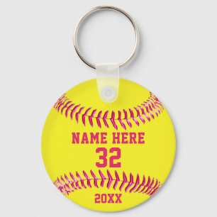 Chaveiros de Softball Personalizados em Cubo 3 Cai