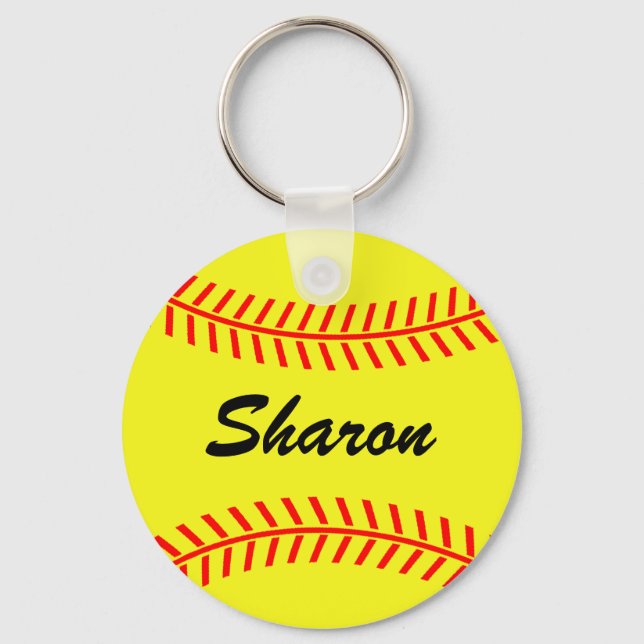 Chaveiros de softball personalizáveis (Frente)