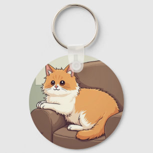 Chaveiros e anjos (Gato giro com rosto castanho)