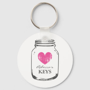 Chaveiros personalizados com jarro pedonal e coraç