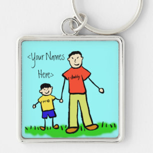 Chaveiros Personalizados da Família Pai e Filho