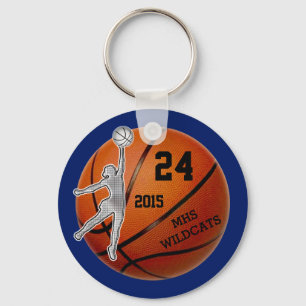 Chaveiros personalizados de basquete com texto, co
