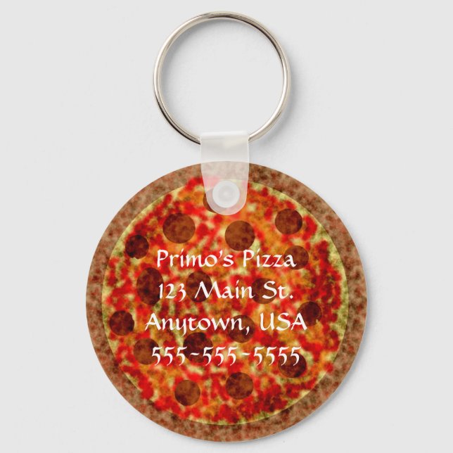 Chaveiros Promocionais Personalizados Pizzeria Fun (Frente)