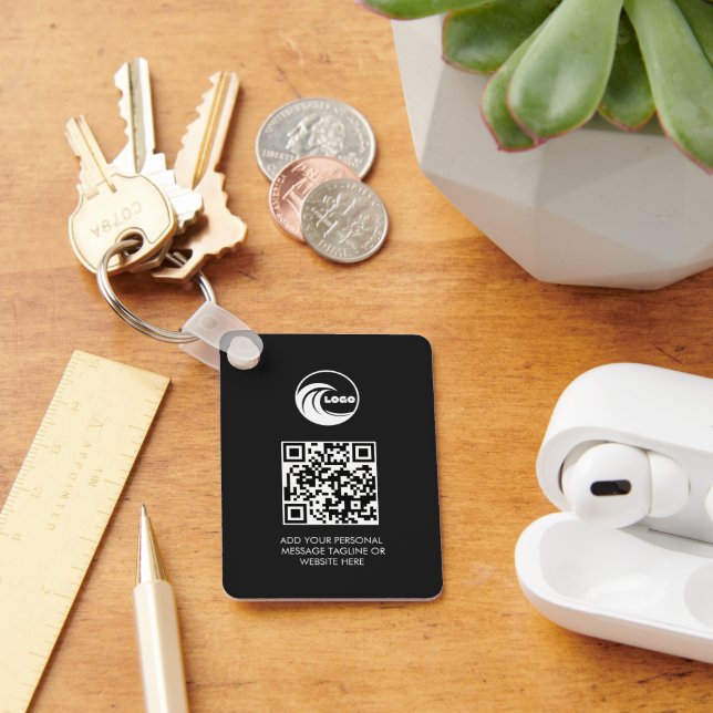 Chaveiros Simples Código QR Preto Logotipo Empresa (Mesa)