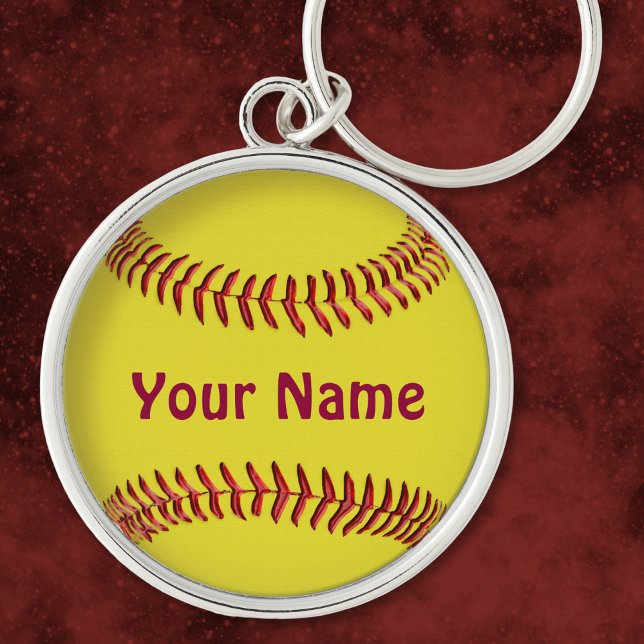 Chaveiros Softball personalizados com seu NOME (Personalized Softball Keychains. Softball Christmas Gift Ideas. Senior night softball ideas for girl)