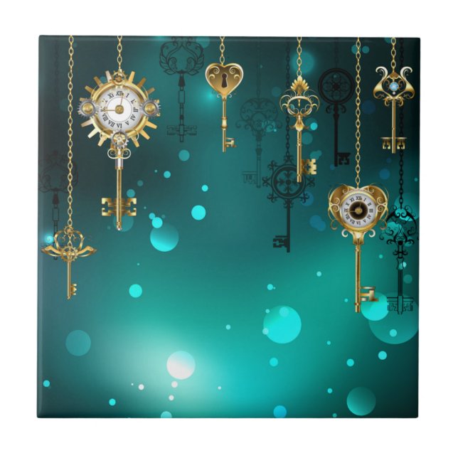 Chaves de Esqueleto Anticas em Fundo Verde (Frente)