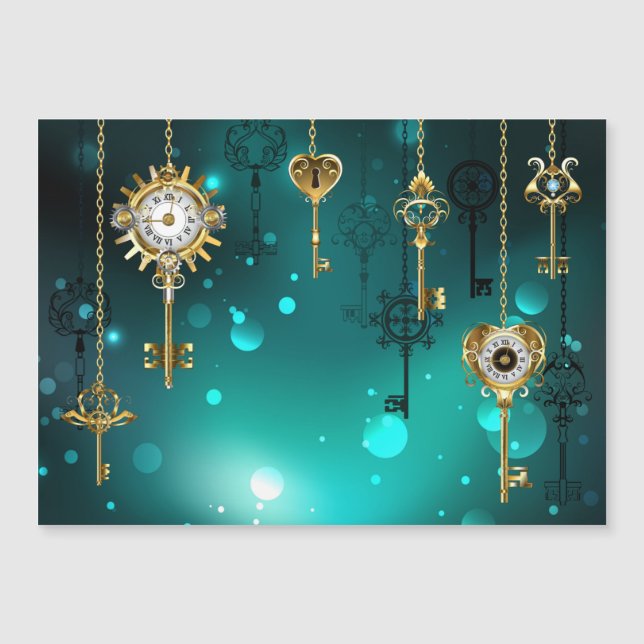 Chaves de Esqueleto Anticas em Fundo Verde (Frente)