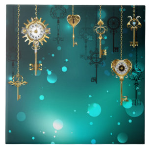 Chaves de Esqueleto Anticas em Fundo Verde