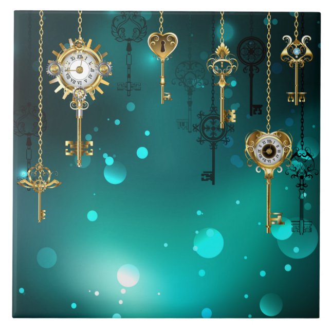 Chaves de Esqueleto Anticas em Fundo Verde (Frente)