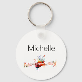 Chaves de piano chaveiro para crianças, pianistas