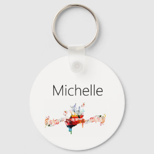 Chaves de piano chaveiro para crianças, pianistas 