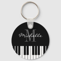 Chaves de piano chaveiro para crianças, pianistas 