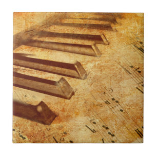 Chaves do piano da folha de música do Grunge