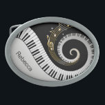 Chaves personalizadas do piano e notas Dourados da<br><div class="desc">As notas musicais personalizadas projetam a caracterização de chaves de roda do piano com as notas musicais do ouro que fluem do centro das chaves em um fundo impresso do preto e das cinzas de prata. Este design faria o presente perfeito para o amante do piano e está disponível em...</div>