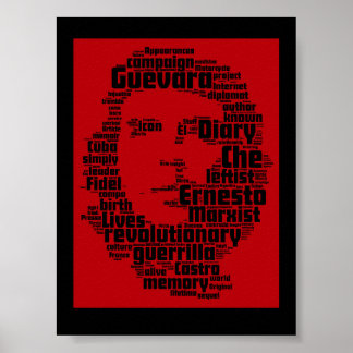 Che Guevara word cloud impressão