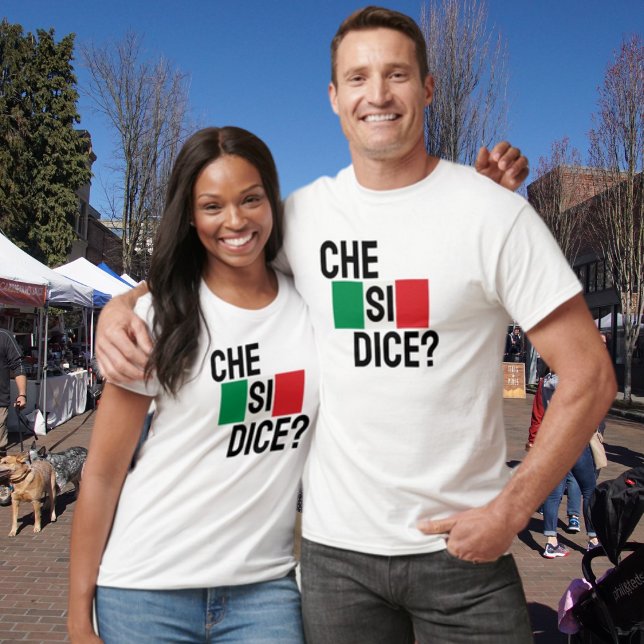 Che Si Dice? - "O que se passa?" Dizendo italiano (Che si dice? What's Up? in Italian white t-shirt)