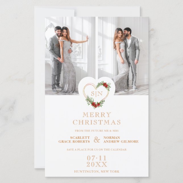 Cheap Luxury Initials Floral Christmas Heart (Frente)