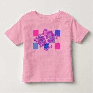 Checkerboard Hibiscus Toddler e Camisetas de crian