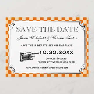 Checkerboard Steampunk Casamento Salve os Cartões