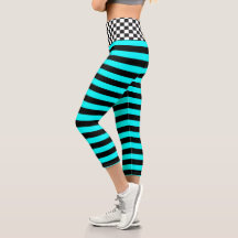 Checkerboard Strike Black and Aqua Design