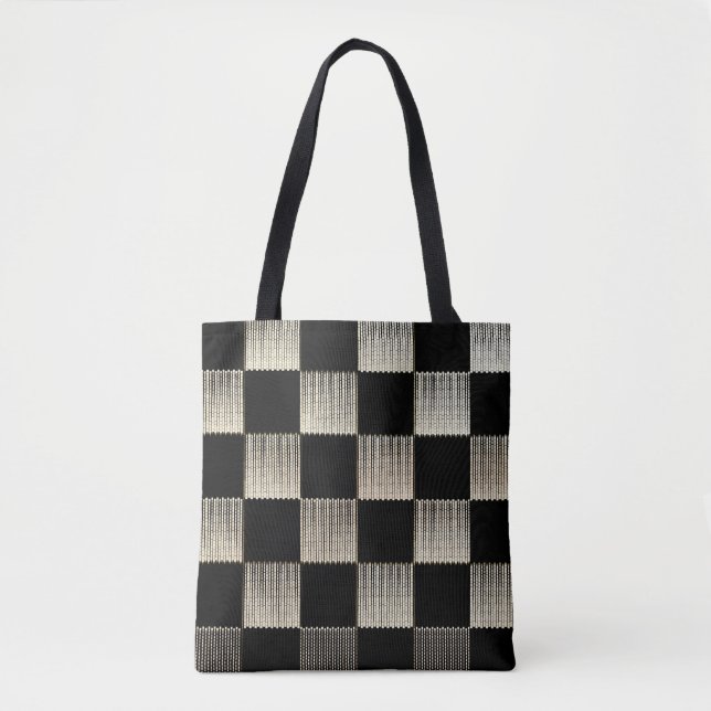 Checkerboard Texted Art Bolsa  (Frente)