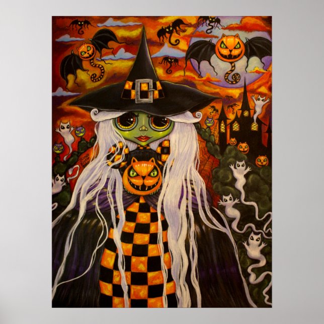 Checkerboard Witch Poster (Frente)
