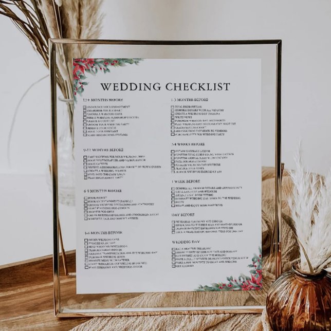 Checklist para o casamento de Natal de 12 meses (12 Month Christmas Wedding Checklist)