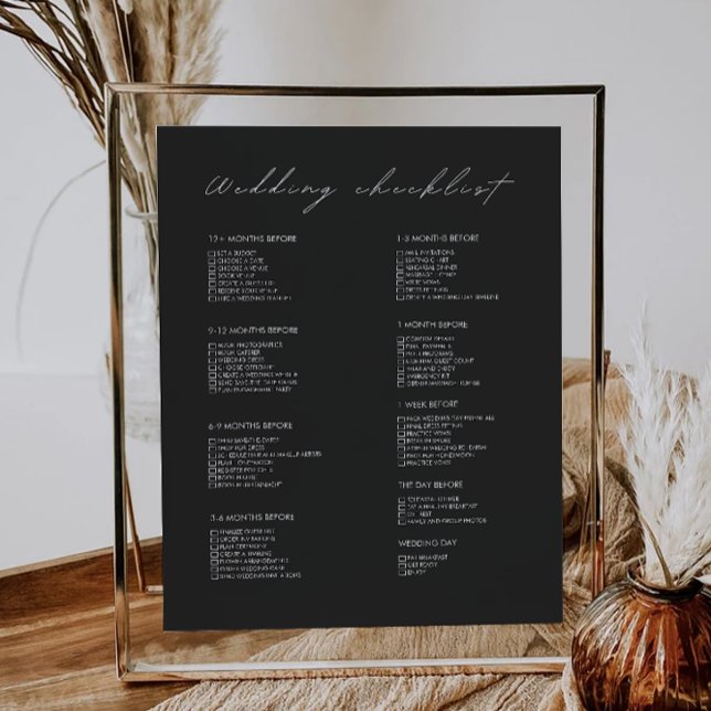 Checklist para o casamento preto de 12 meses (12 Month Black Wedding Checklist)