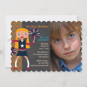 Cheerleader Festa de aniversário convite