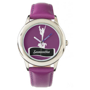 Cheerleader roxo relógio personalizado