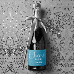 Cheers Faux TURQUOISE GLITTER Wedding Mini<br><div class="desc">Make your own sparkling wine split favors with these personalized bottle labels featuring simulated TURQUOISE faux glitter! (Choose from 10 uploaded glitter colors,  just make your color visible by clicking the "eye" under CUSTOMIZE button.) MATCHING items in our store.</div>