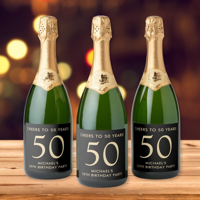 Cheers to 50 Years Black Gold 50th Birthday Party (Criador carregado)