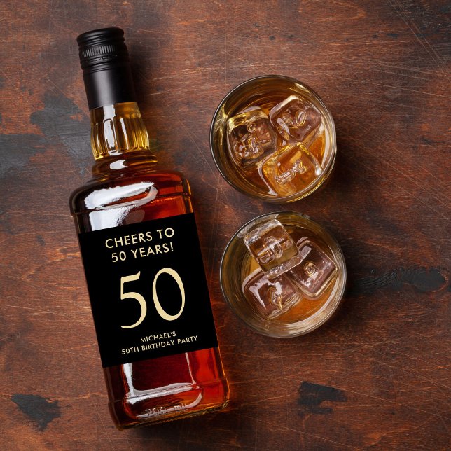 Cheers to 50 Years Black Gold 50th Birthday Party (Criador carregado)