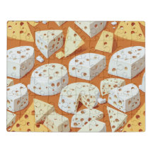Cheese Pieces With Natural Holes Cute Pattern 