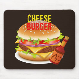 Cheeseburger Com Molho De Chili Dark Mousepad