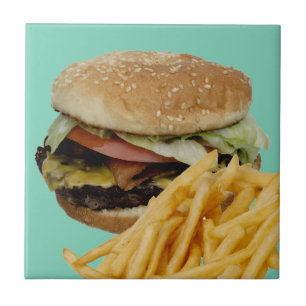 Cheeseburger e Fries franceses