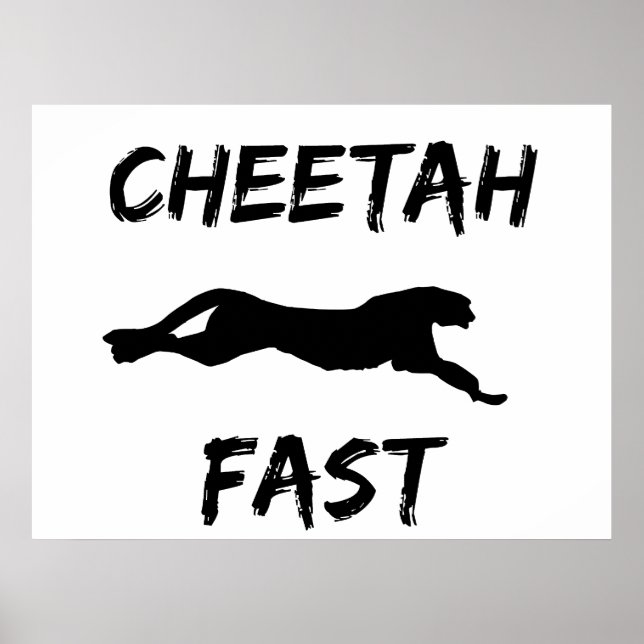 Cheetah Fast Funny Executando Poster Wall Art (Frente)