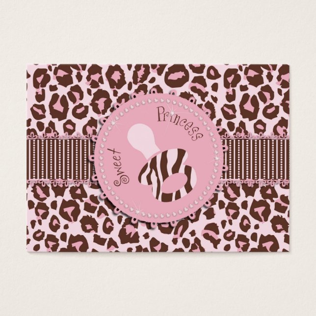 Cheetah Girl Gift Tag Rosa B (Frente)