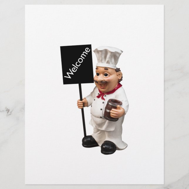 Chef Cook - Cartão de menu WELCOME (Frente)