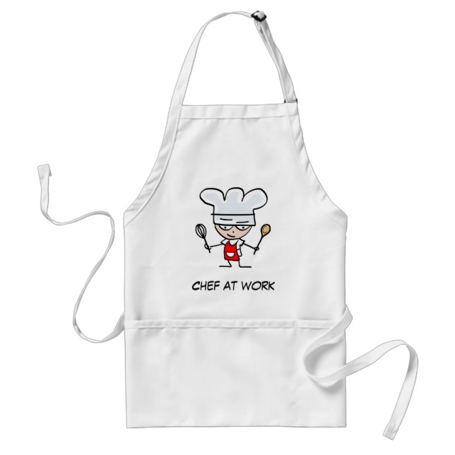 Chef cozinhando - assando com avental e chapéu (Frente)
