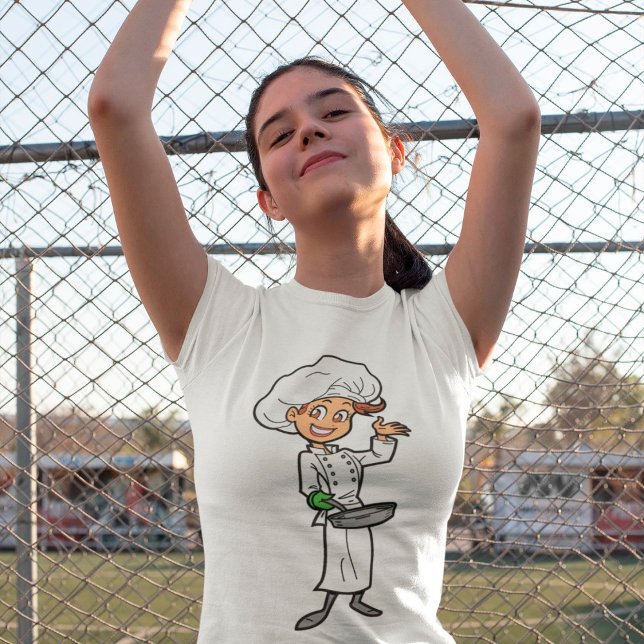 Chef Feminino Com Camiseta Panorâmica (Criador carregado)